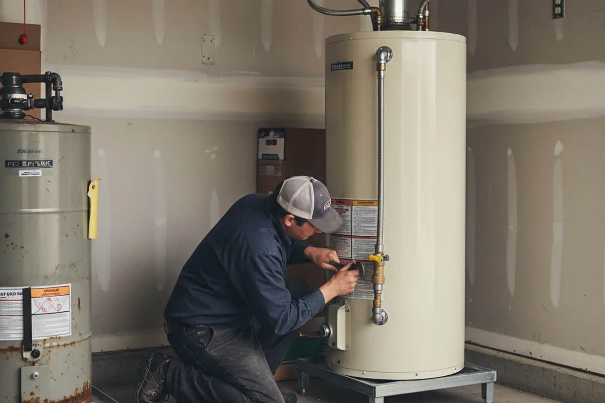 Water heater and shutoff valve replacement in Brea